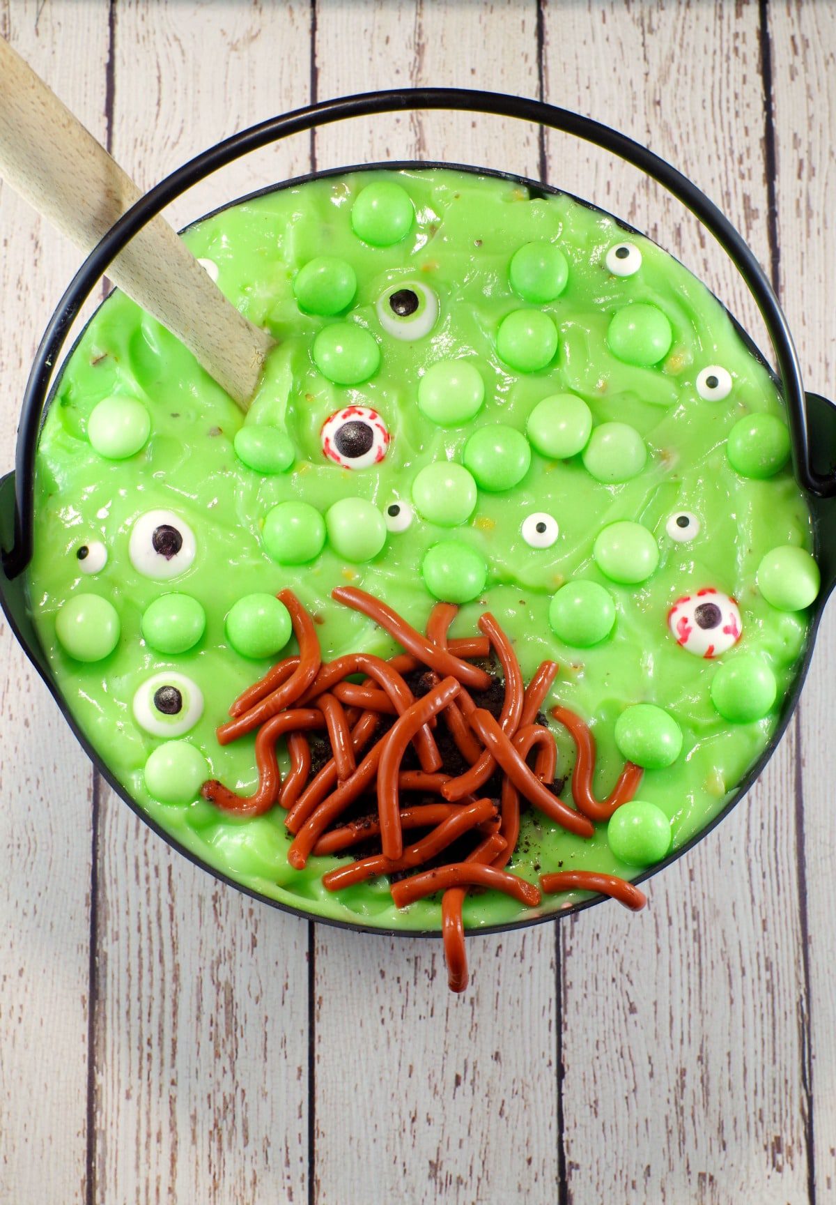 Witches brew trifle with jello worms Spooky Treat Ideas
