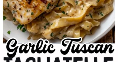 Creamy Garlic Tuscan Fish Tagliatelle