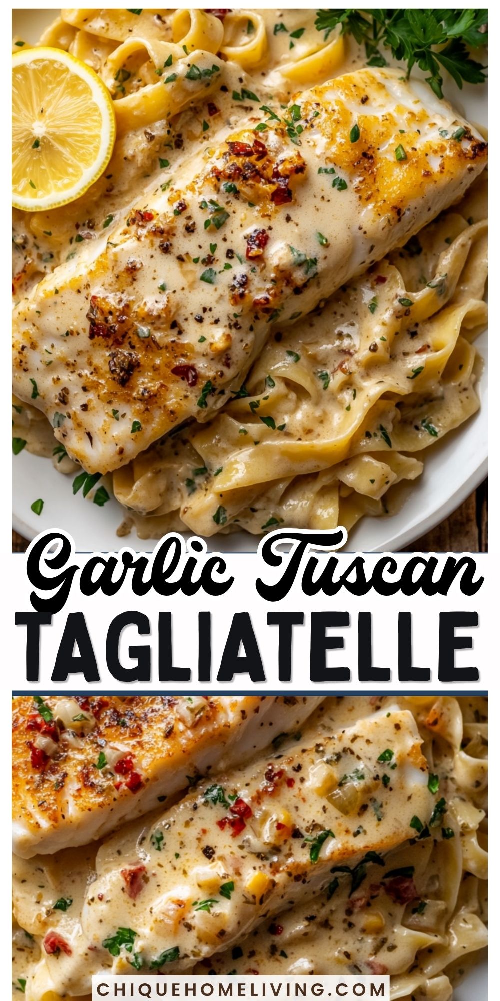 Creamy Garlic Tuscan Fish Tagliatelle 3 Creamy Garlic Tuscan Fish Tagliatelle creamy garlic tuscan tagiatelle Creamy Garlic Tuscan Fish Tagliatelle