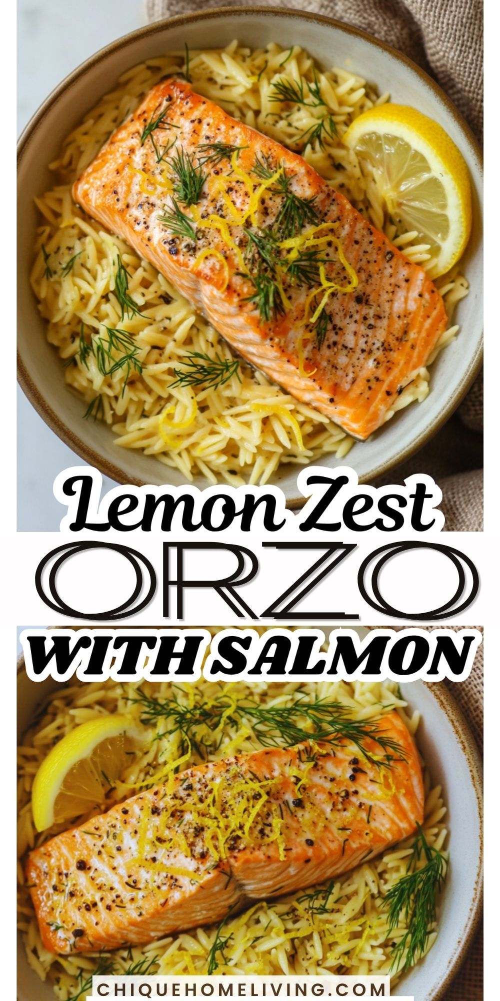 lemon zest orzo with salmon Lemon Zest Orzo with Salmon