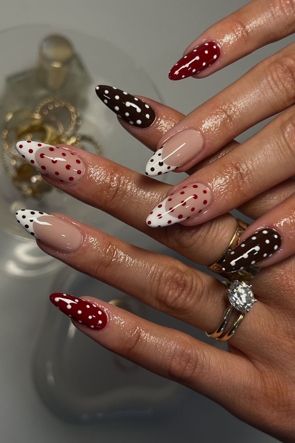 polka dot nails43 Polka Dot Nail Ideas