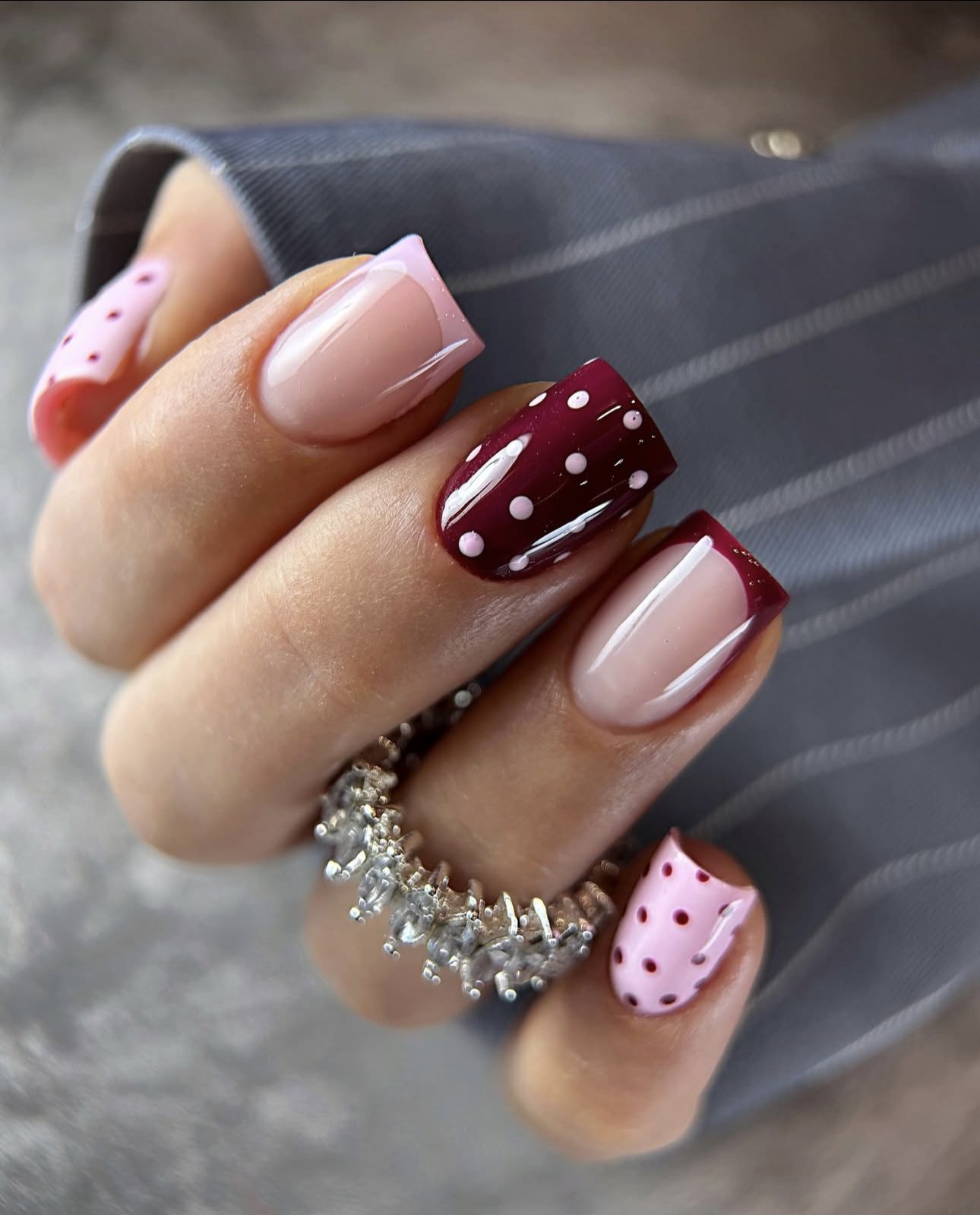 polka dot nails47 Polka Dot Nail Ideas