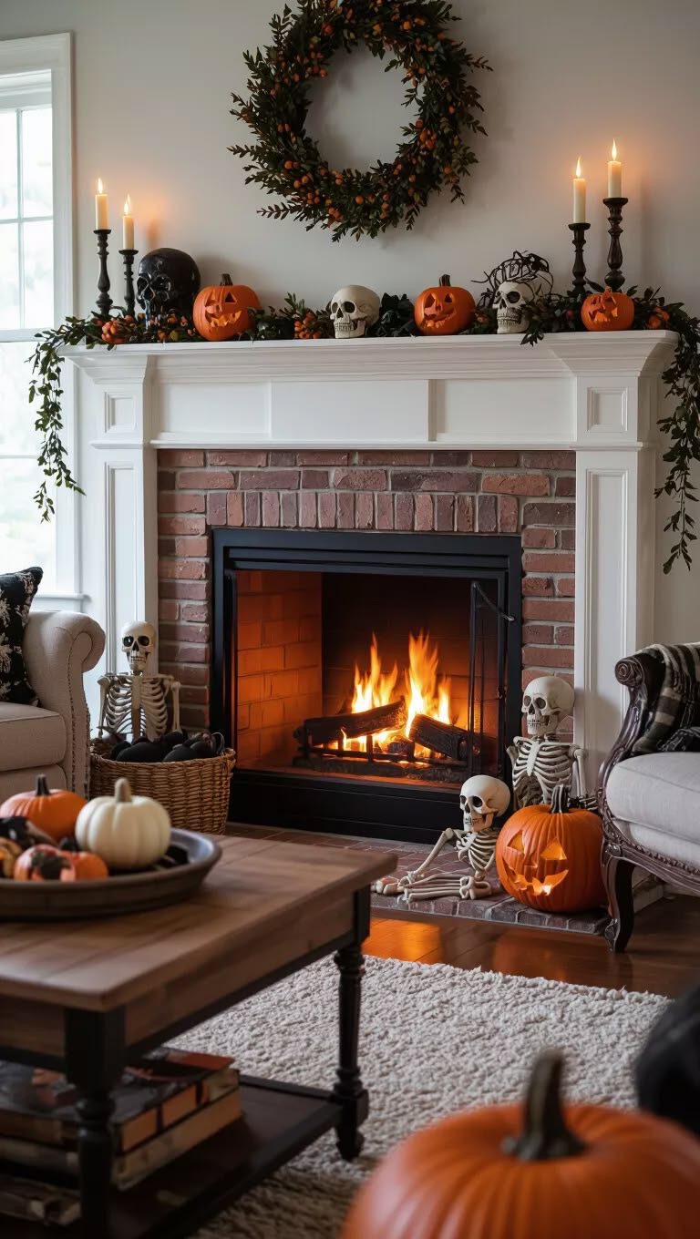 spooky mantel14 Spooky Mantel Decor Ideas