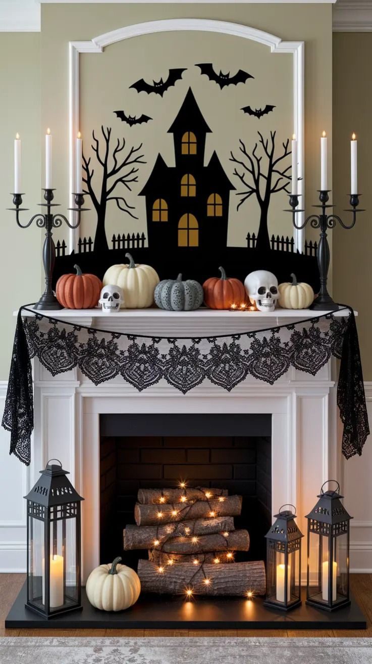 spooky mantel21 Spooky Mantel Decor Ideas