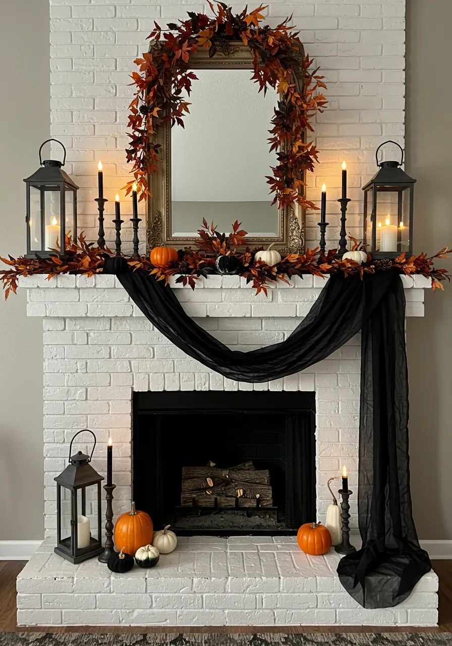 spooky mantel4 Spooky Mantel Decor Ideas