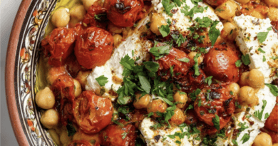 Baked Chickpeas with Roasted Tomatoes and Feta2 Savoury Breakfast Bowl