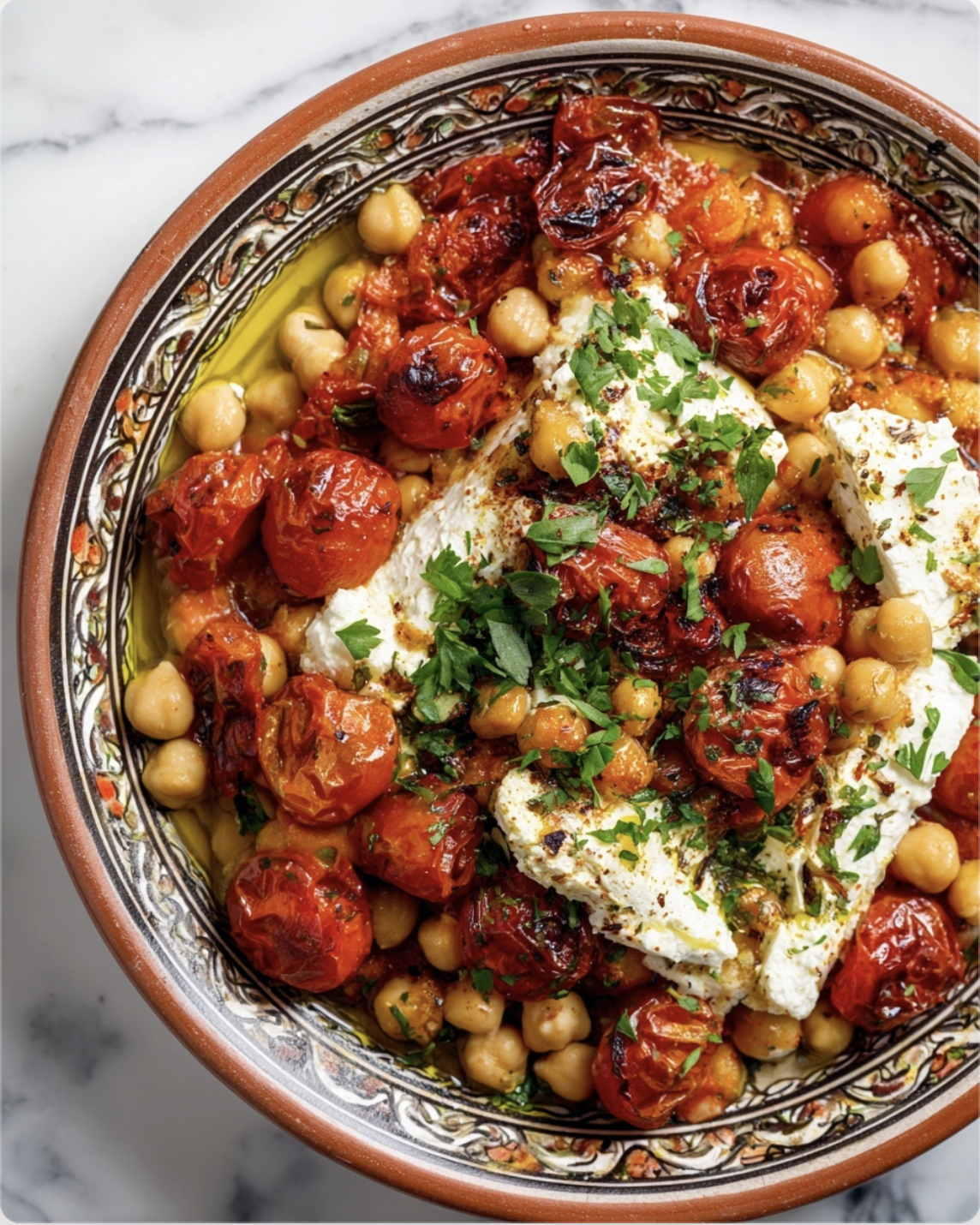 Baked Chickpeas with Roasted Tomatoes and Feta 6 Baked Chickpeas with Roasted Tomatoes and Feta Baked Chickpeas with Roasted Tomatoes and Feta2 Baked Chickpeas with Roasted Tomatoes and Feta