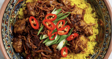 Beef Tempeh Rendang with Turmeric Rice