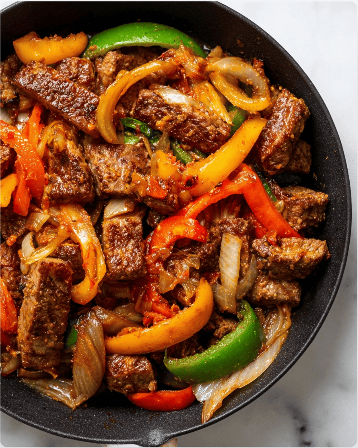 Braised Seitan and Pepper Skillet2 Braised Seitan and Pepper Skillet