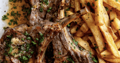 Cajun Butter Lamb Chops with Fries