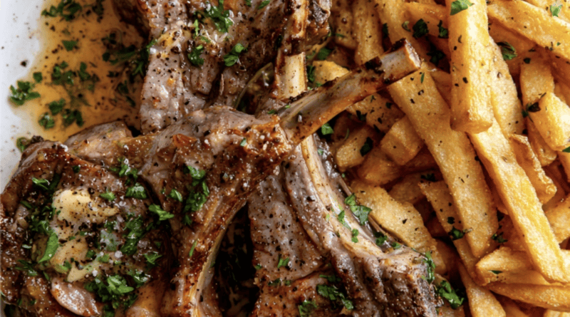 Cajun Butter Lamb Chops with Fries1