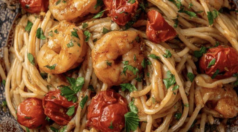 Chilli Garlic Shrimp Spaghetti