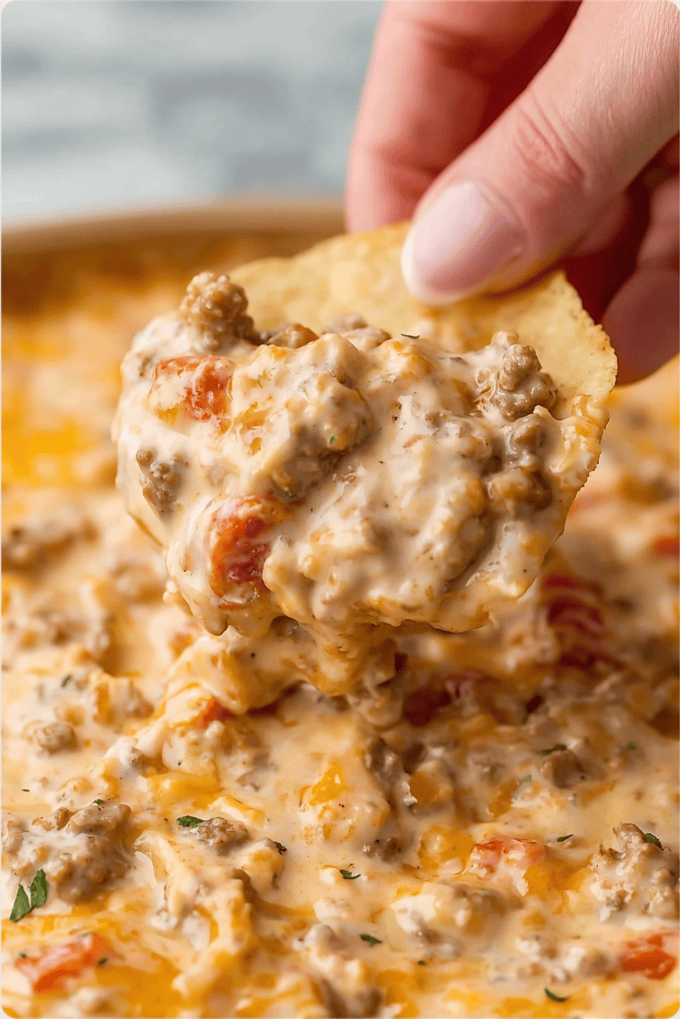 Creamy Beef Queso Dip4 Creamy Beef Queso Dip