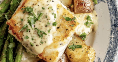 Creamy Lemon Garlic Cod with Roast Potatoes