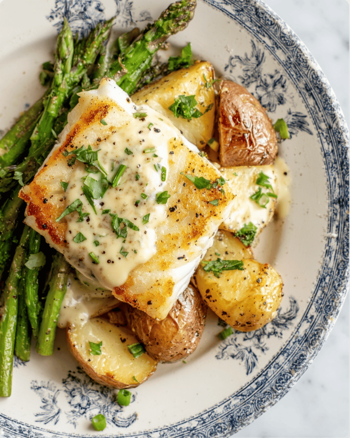 Creamy Lemon Garlic Cod with Roast Potatoes 2 Creamy Lemon Garlic Cod with Roast Potatoes