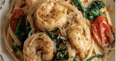 Creamy Roasted Garlic Shrimp Linguine