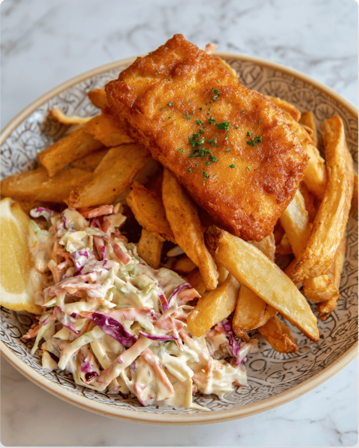Crispy Battered Tofu Fish and Chips