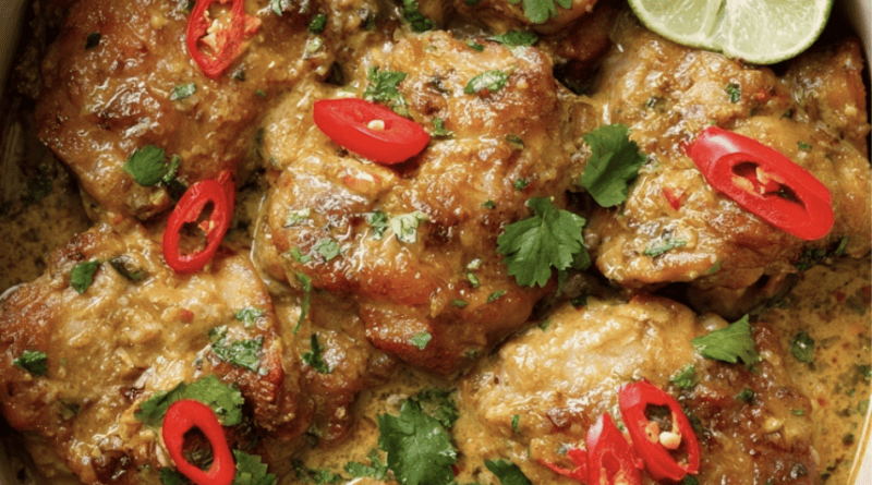 Crockpot Creamy Satay Chicken