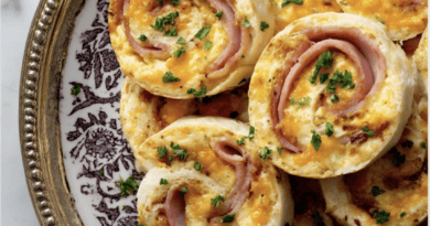 Ham, Egg and Cheese Breakfast Pinwheels