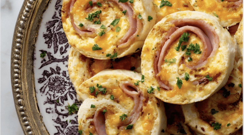 Ham, Egg and Cheese Breakfast Pinwheels