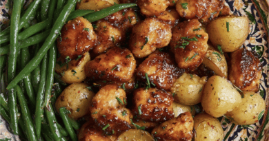 Honey Mustard Chicken Bites with Potatoes