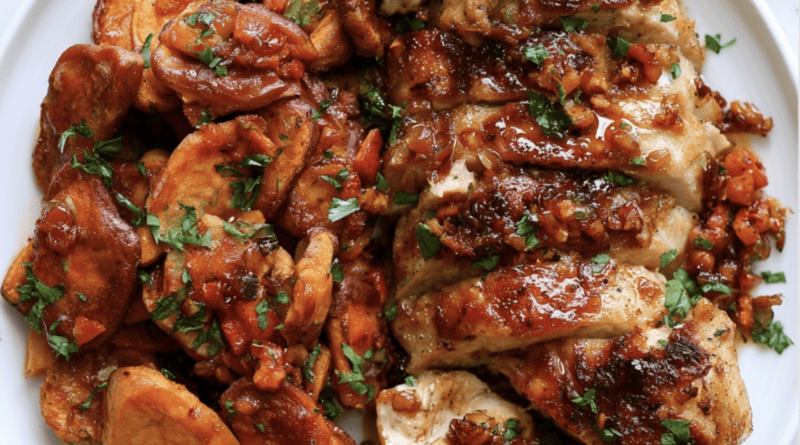 Hot Honey Chicken and Sweet Potato Chips
