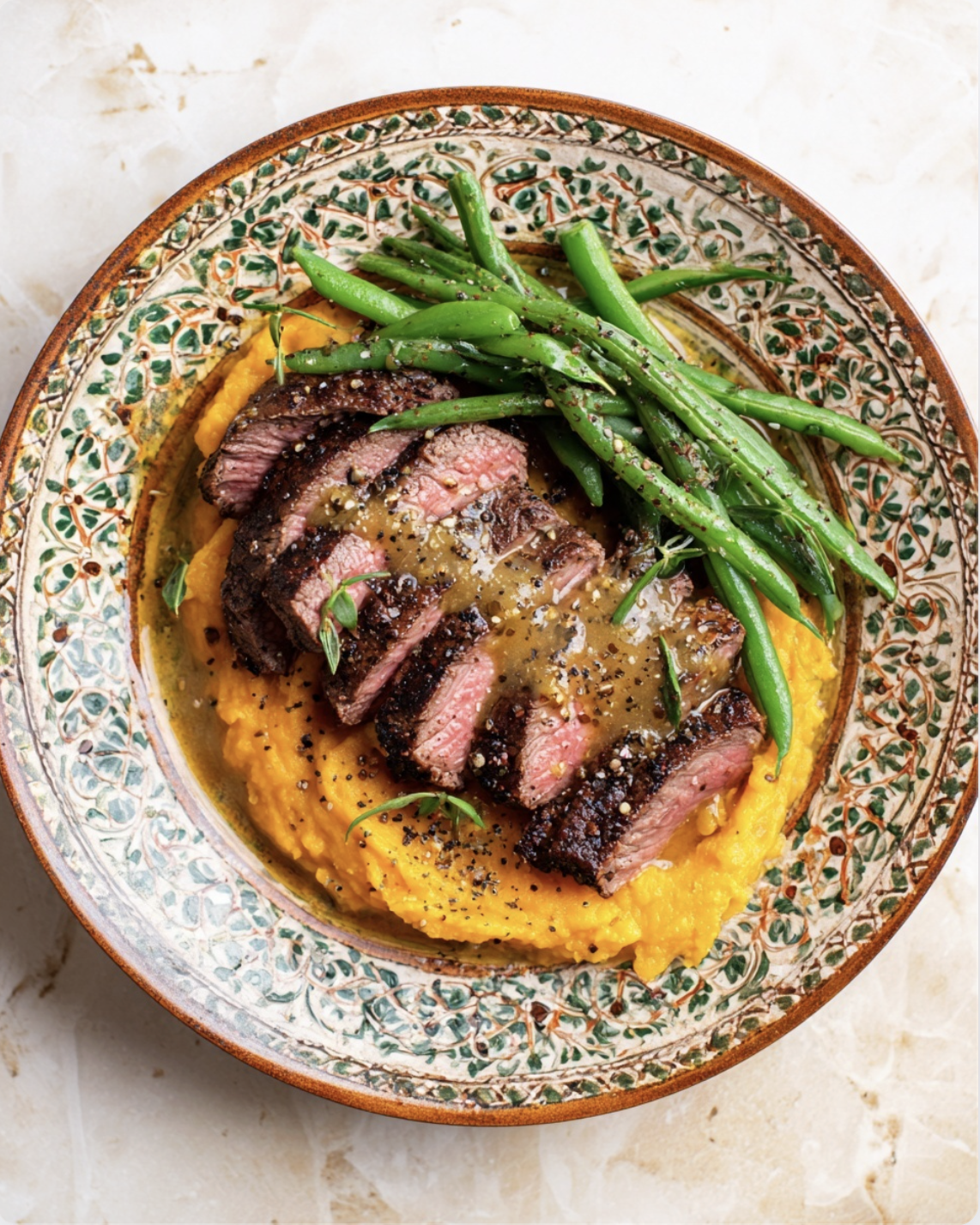 Potato Mash1 Steak with Sweet Potato Mash