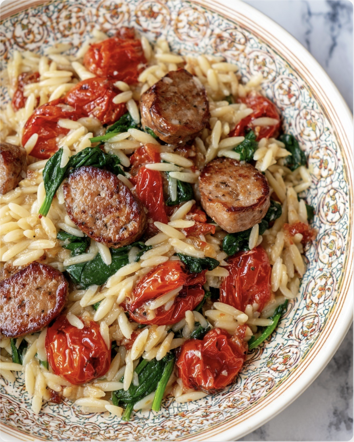 Sausage Tomato Orzo1 Sausage Tomato Orzo