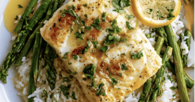 Lemon Butter Cod and Rice