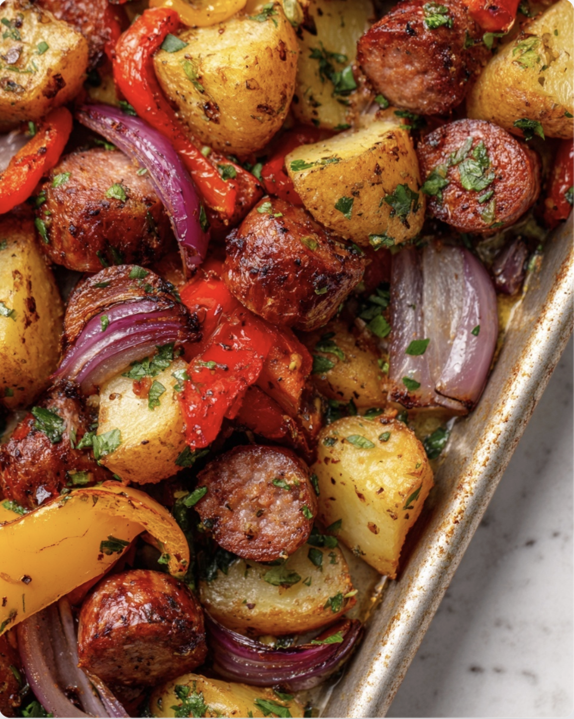 Sheet Pan Sausage and Potatoes3 Sheet Pan Sausage and Potatoes