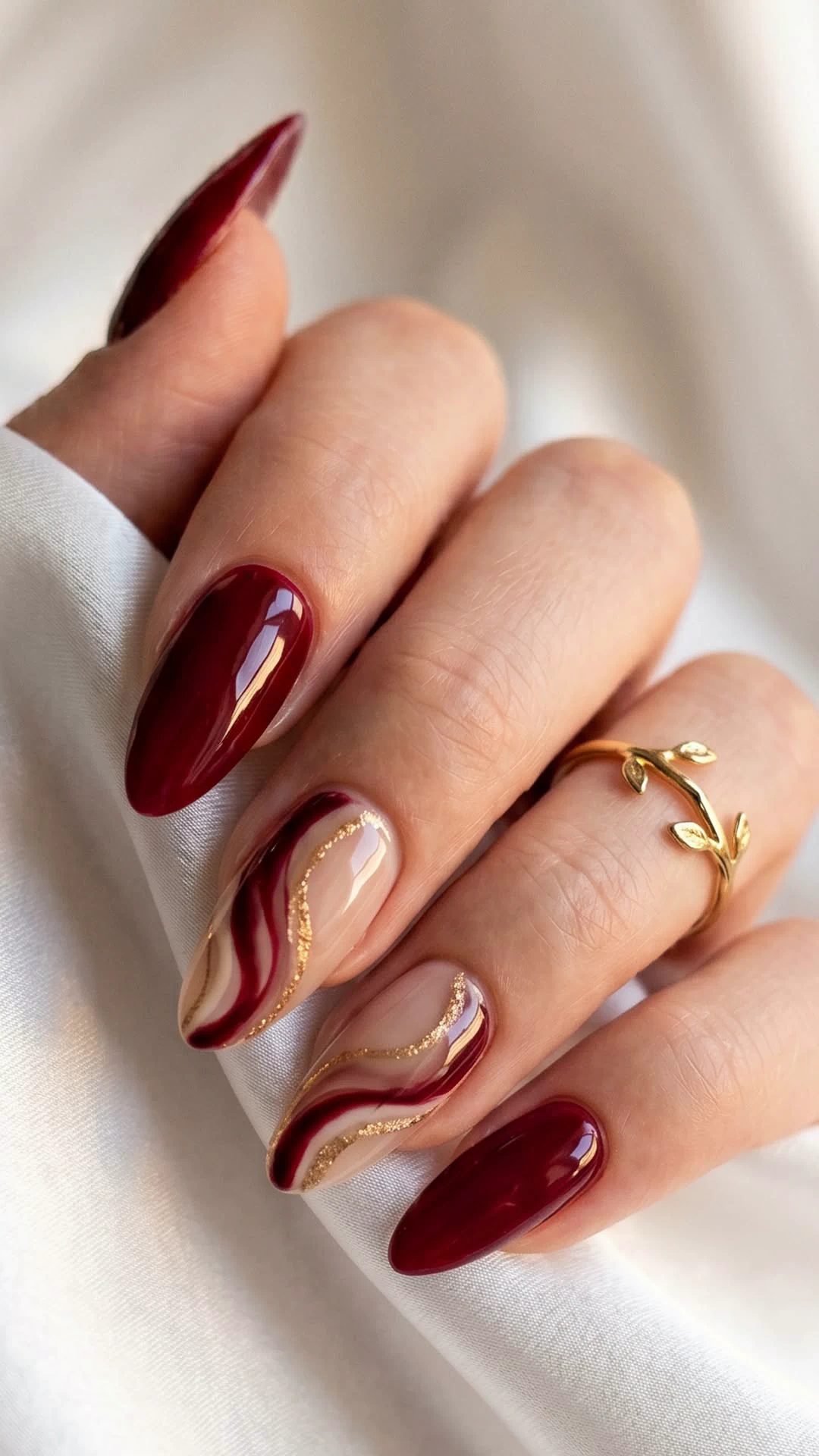 burgundy nail ideas1 Burgundy Nail Ideas