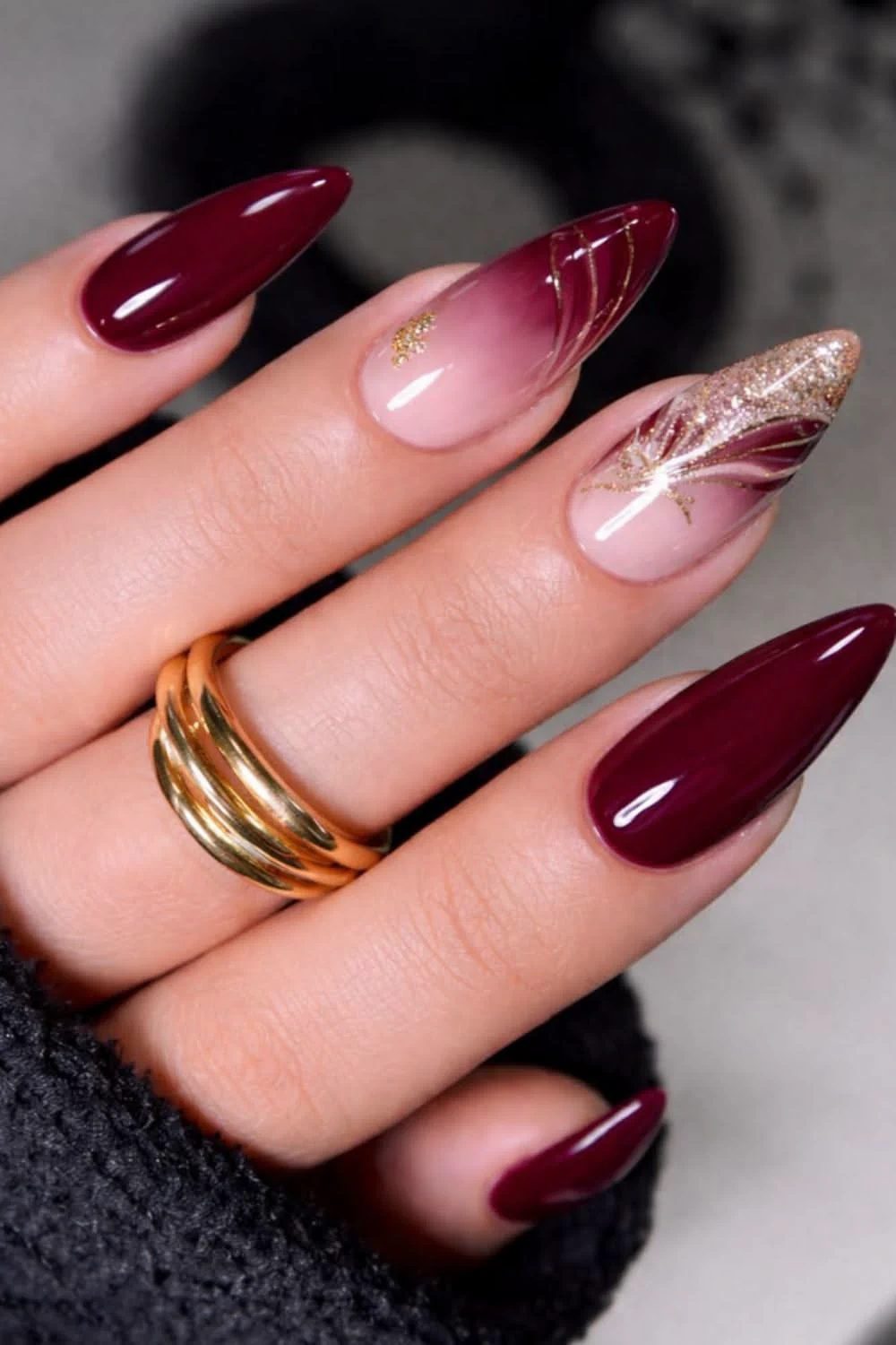 burgundy nail ideas12 Burgundy Nail Ideas