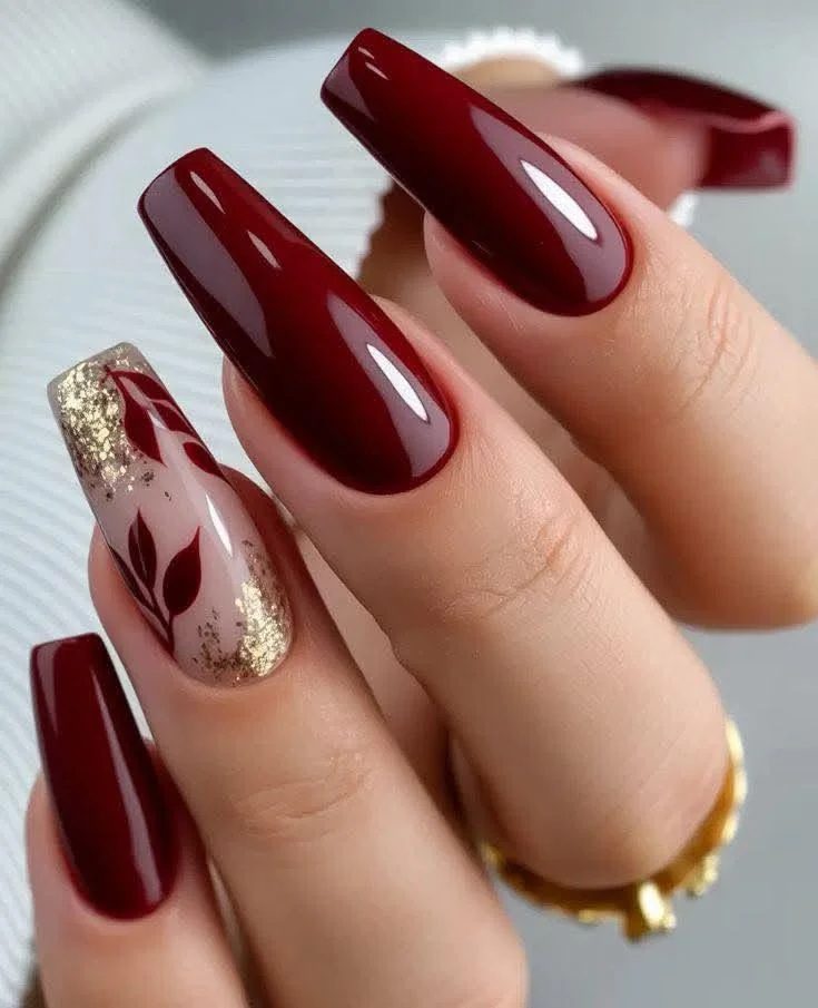 burgundy nail ideas14 Burgundy Nail Ideas