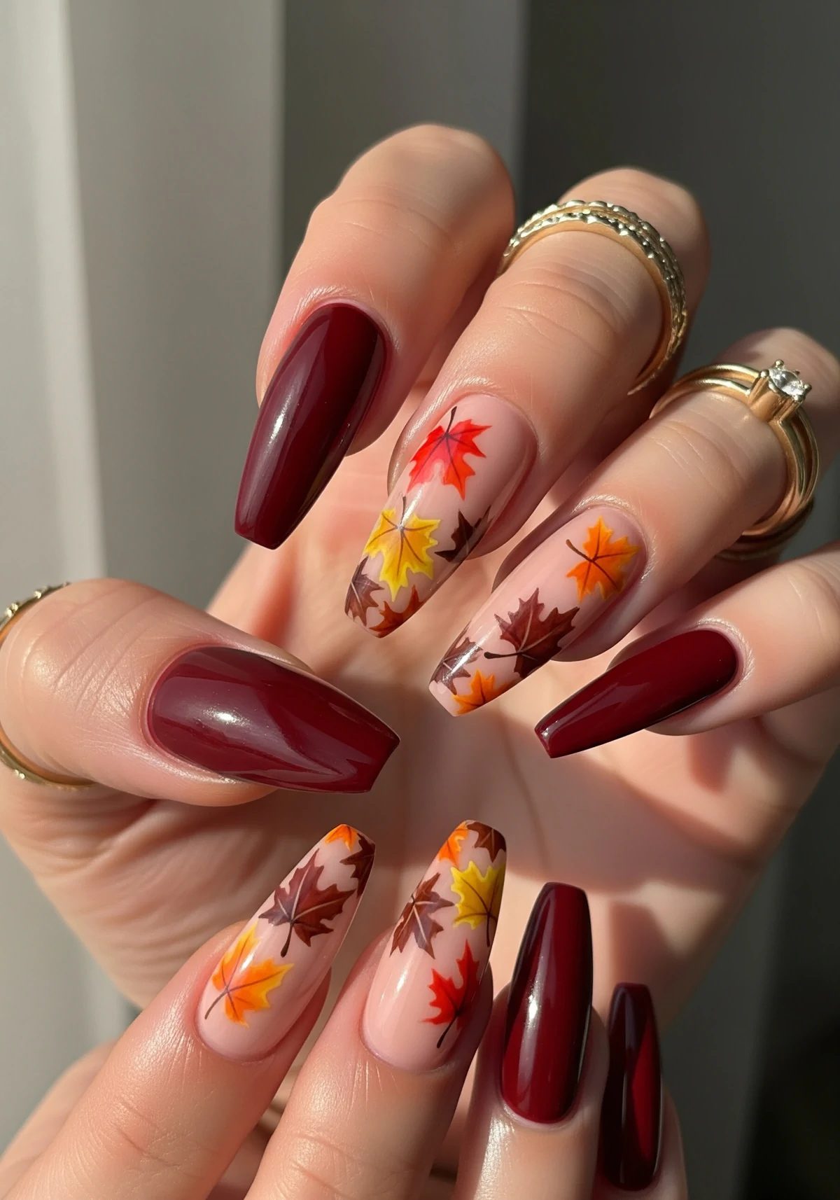 burgundy nail ideas4 Burgundy Nail Ideas