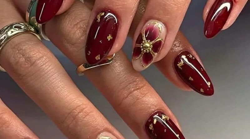 burgundy nail ideas6