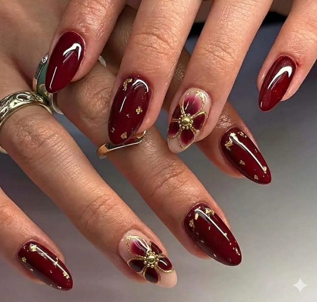 burgundy nail ideas6 Burgundy Nail Ideas
