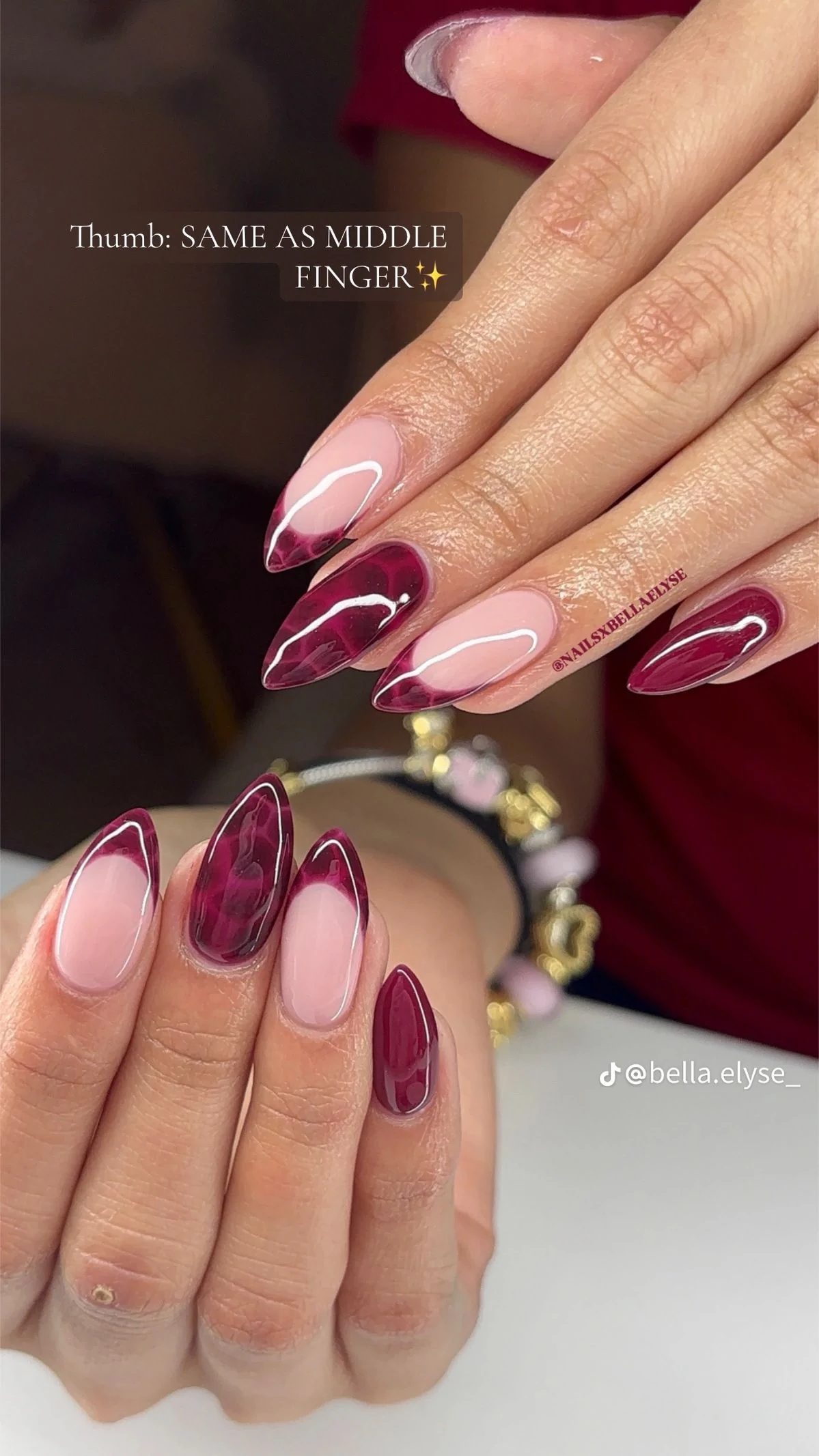 burgundy nails4 Burgundy Nail Ideas