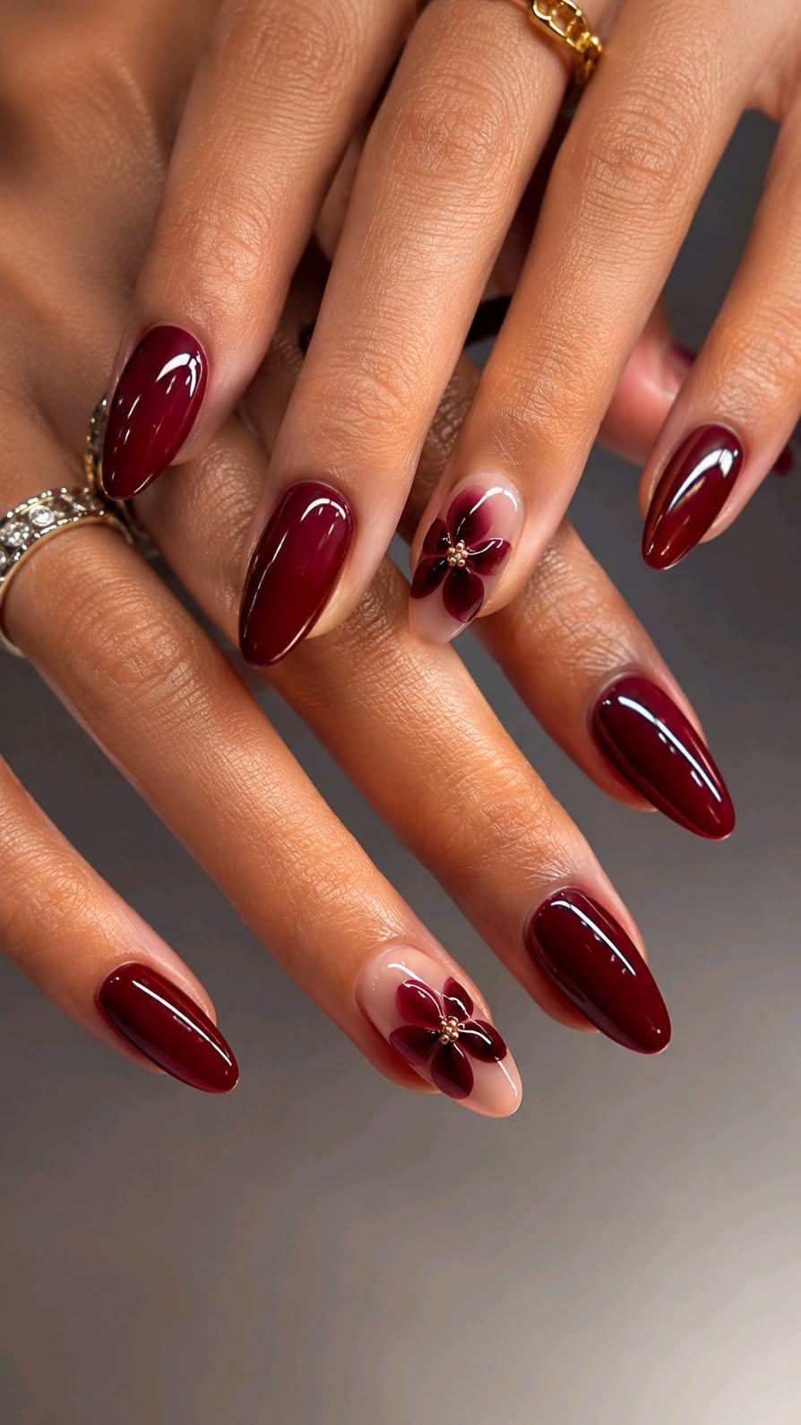 burgundy nails7 Burgundy Nail Ideas