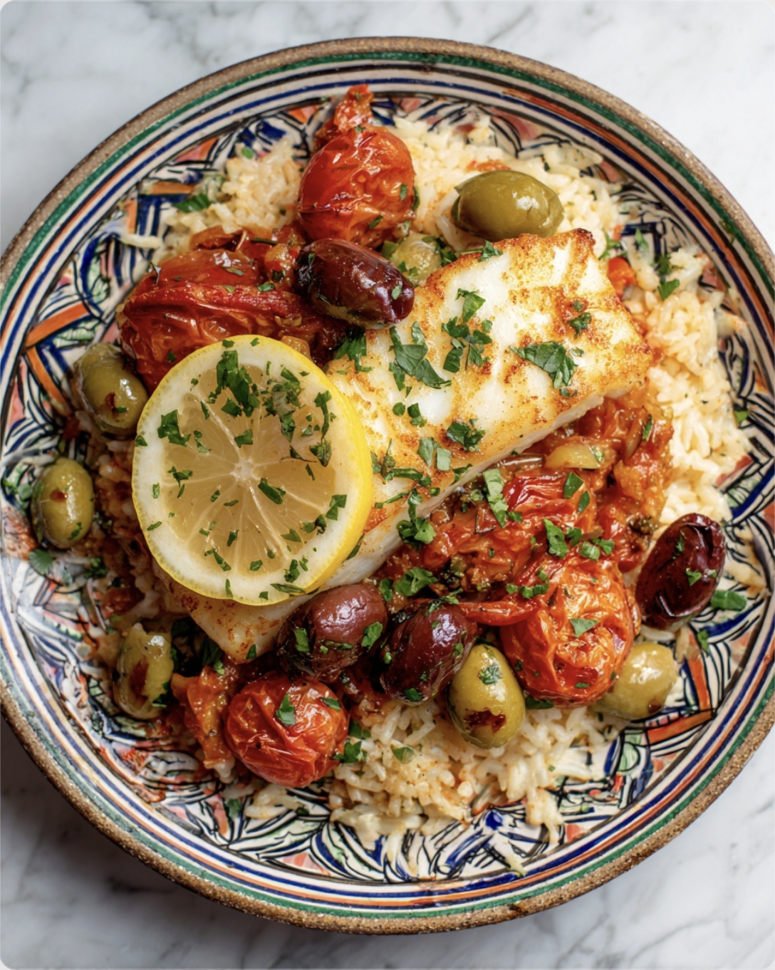 Garlic Butter Cod with Tomato Olive Rice 5 Garlic Butter Cod with Tomato Olive Rice garlic butter cod rice1 Garlic Butter Cod with Tomato Olive Rice