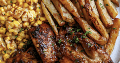 Honey Garlic Chicken and Chips