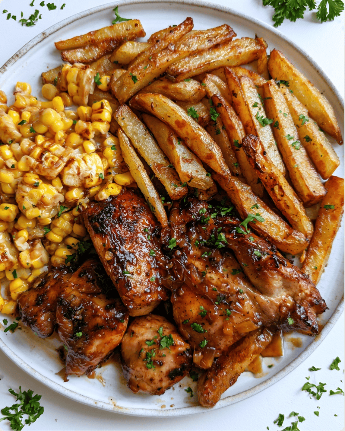 honey garlic chicken and chips1 Honey Garlic Chicken and Chips