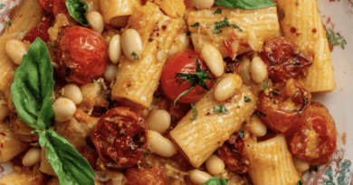 Burst Tomato Pasta with Garlic Confit