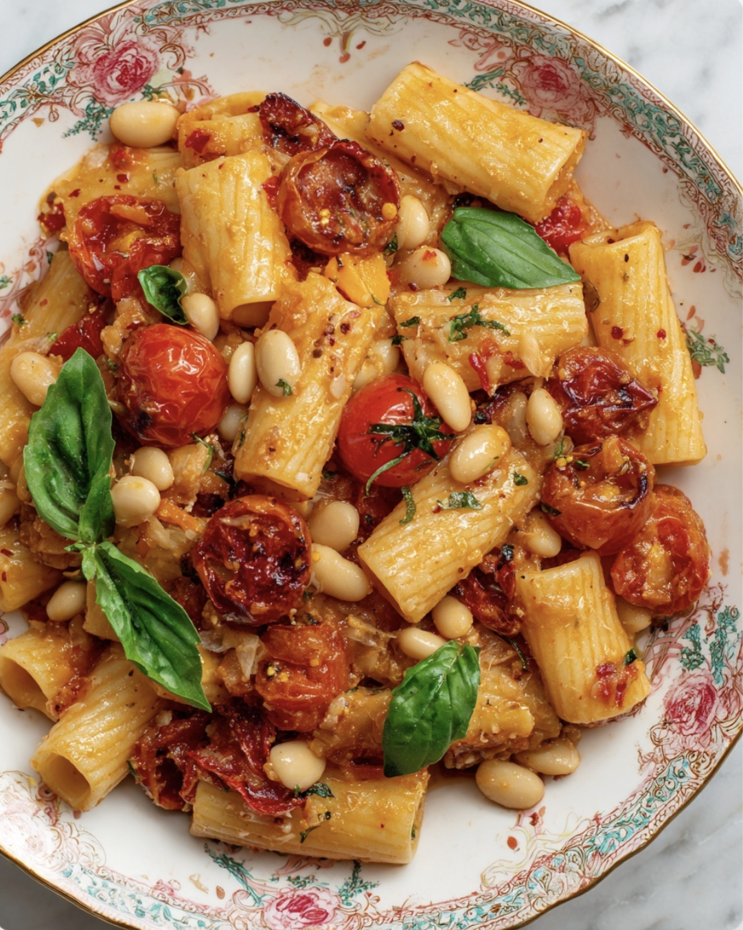 Burst Tomato Pasta with Garlic Confit