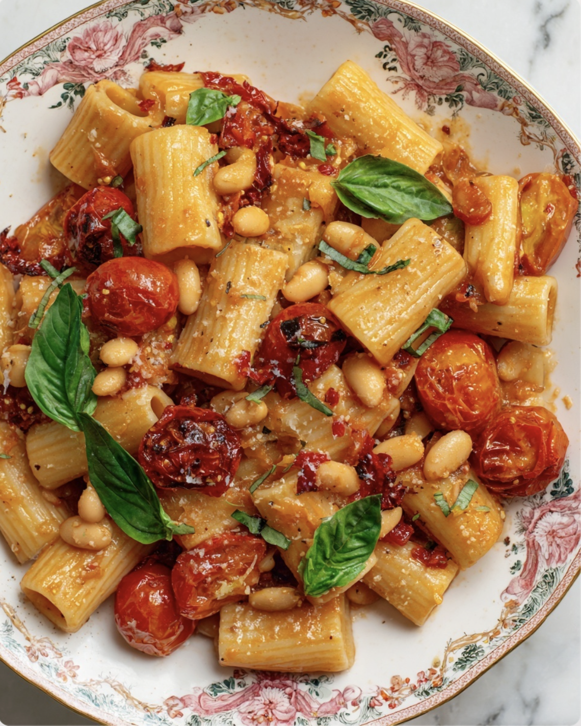 Burst Tomato Pasta with Garlic Confit