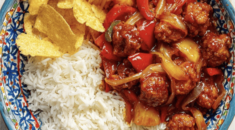 Crispy Sweet and Sour Chicken with Rice1