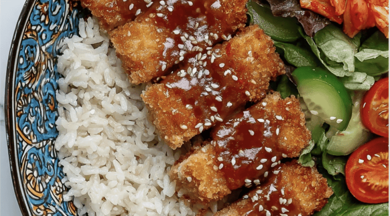 Crispy Tofu Katsu Rice Bowl