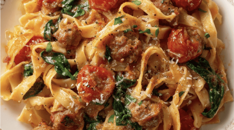 Creamy Sausage Tagliatelle