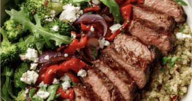 Steak Quinoa Bowl with Roasted Vegetables