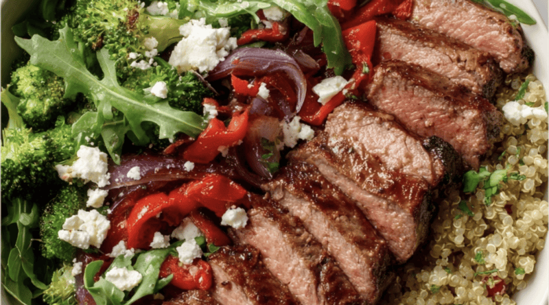 Steak Quinoa Bowl with Roasted Vegetables