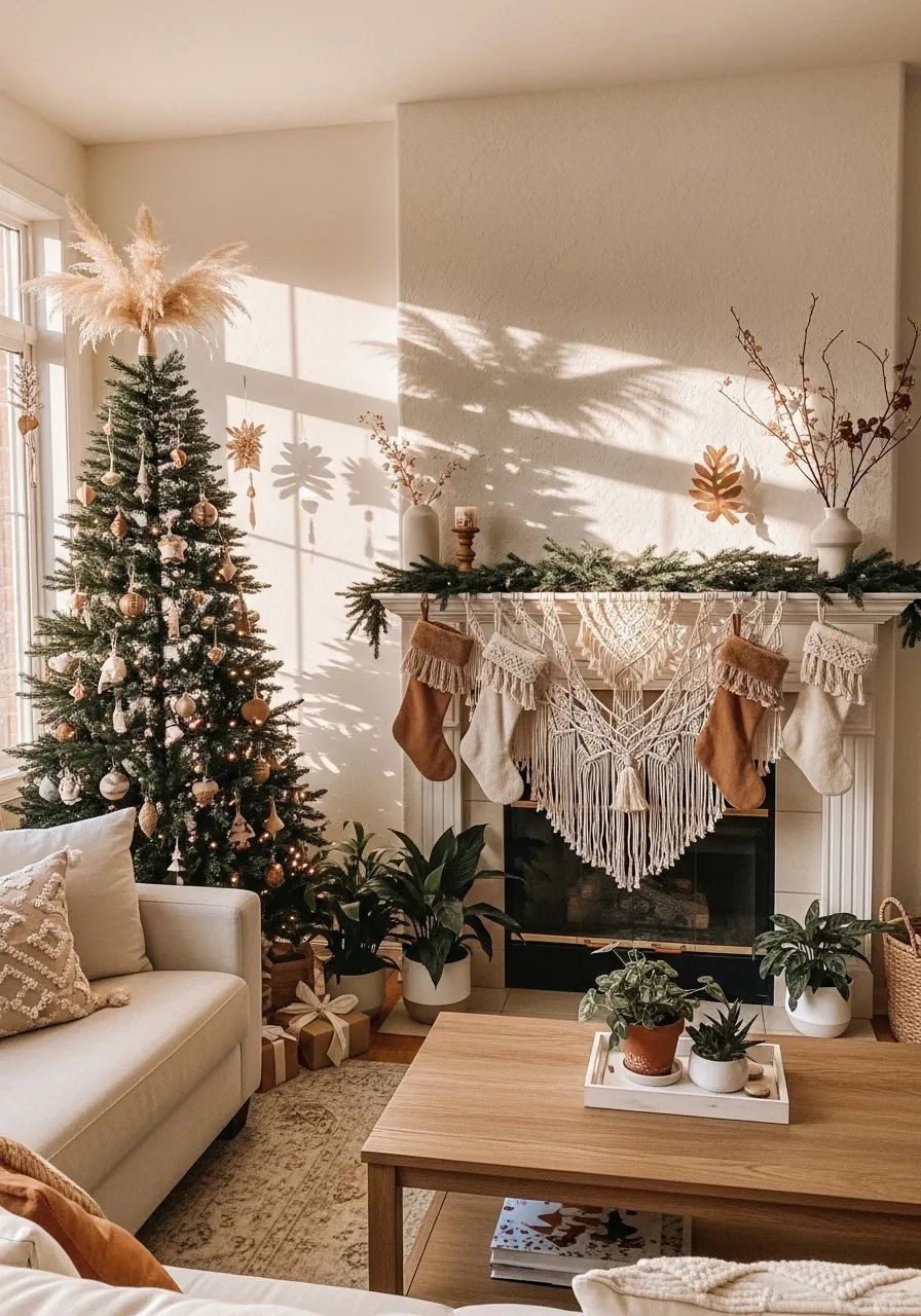 boho christmas2 Bohemian Christmas Decor Ideas